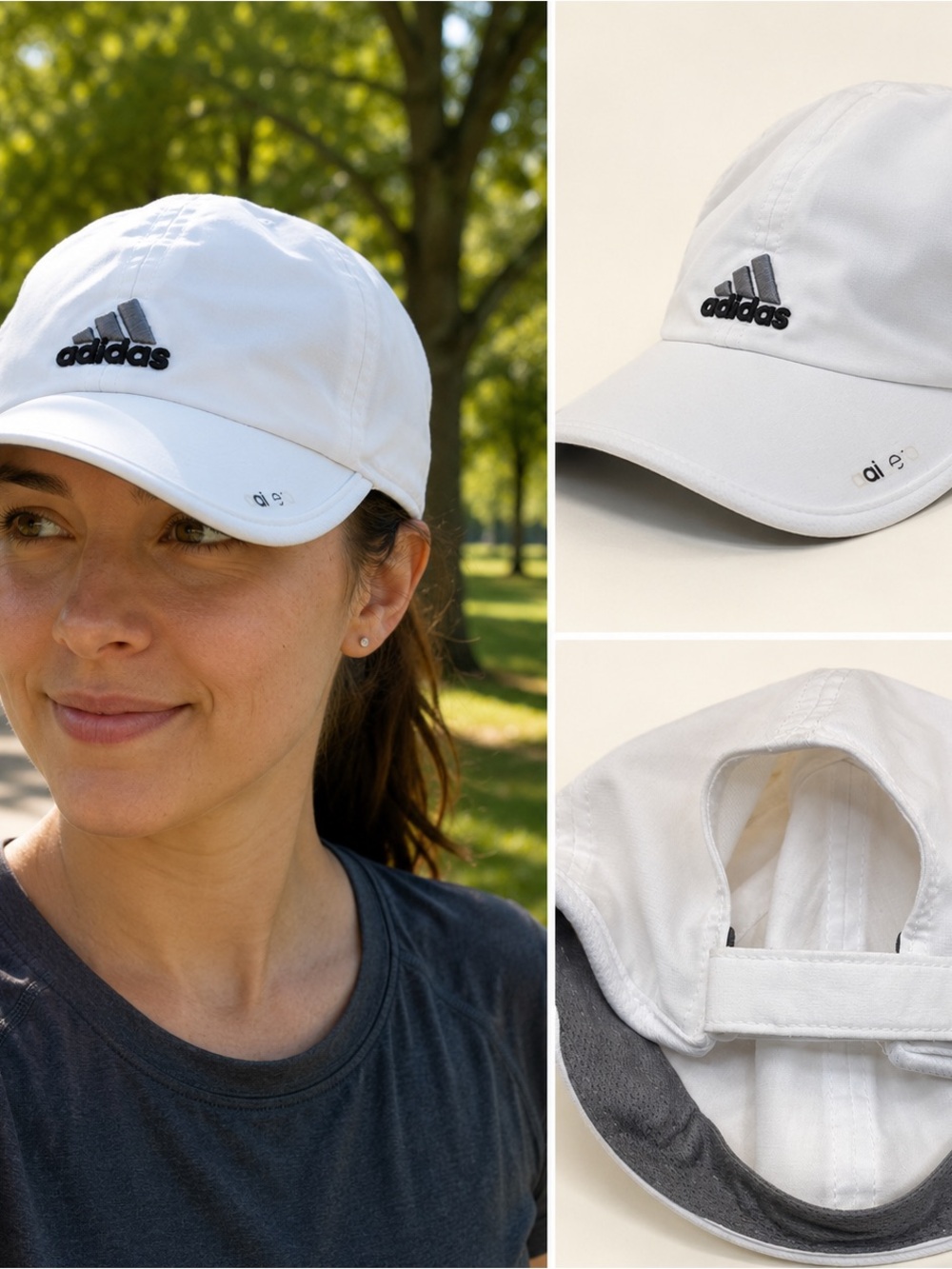 Adidas ClimaCool White Running Hat Adjustable Mesh Lightweight Golf Cap One Size